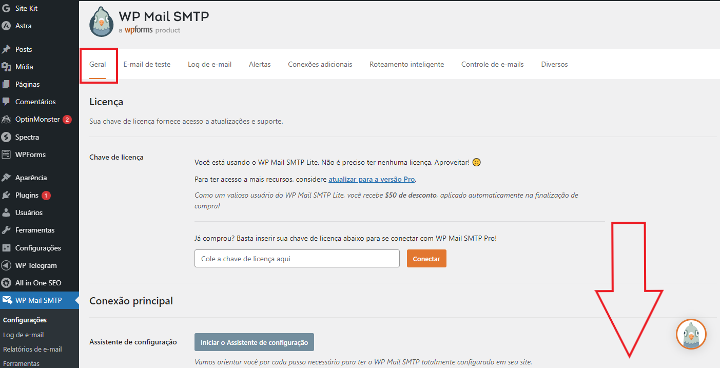 Configuração do WP Mail SMTP 1